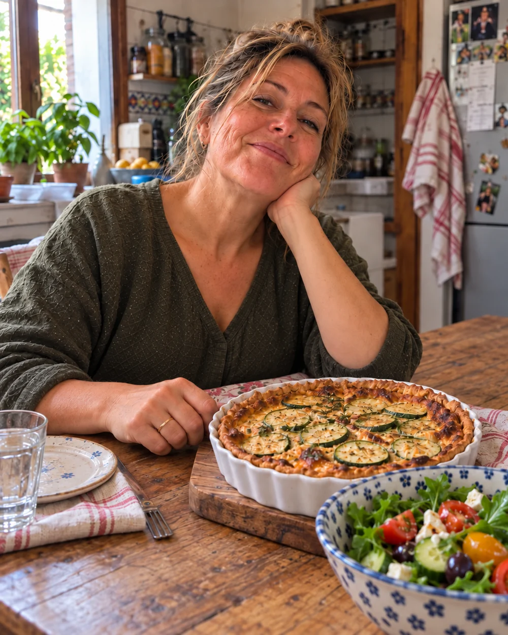 Pilar en su cocina