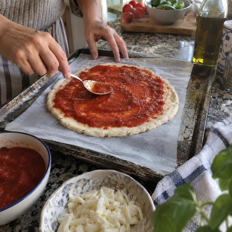 Preparación de una pizza sin gluten
